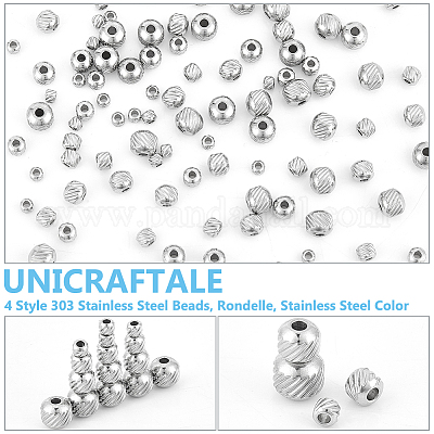 120 шт. 4 бусины из нержавеющей стали 303 STAS-UN0055-37-1