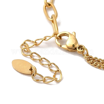 Ожерелье с круглым шариком из нержавеющей стали NJEW-D054-03G-1