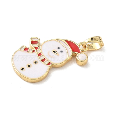 Рождественские латунные эмалевые подвески KK-K305-08B-G-1