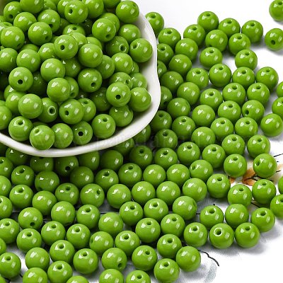 Непрозрачные цветные стеклянные бусины SEED-Z004-P8MM-04-1