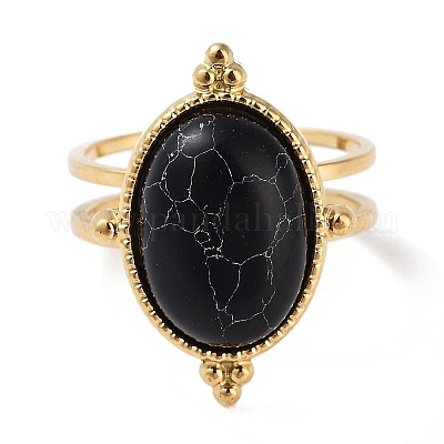 Ионное покрытие (IP) кольцо из нержавеющей стали 304 RJEW-B059-06G-1