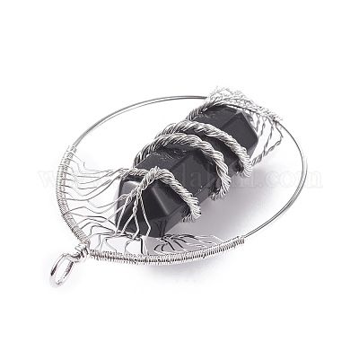 Природные обсидиана большие кулоны G-F702-02P-C-1