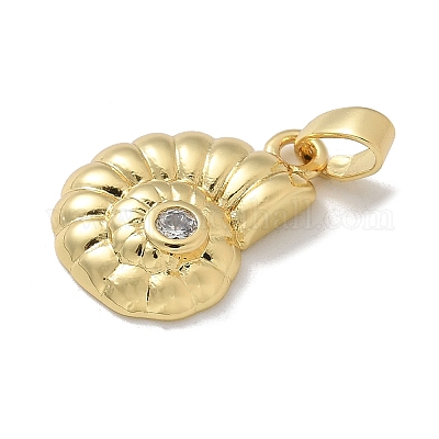 Латунные микропаве прозрачные подвески с фианитом KK-M300-03G-01-1