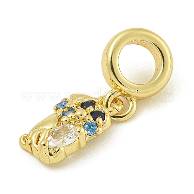 Стойка покрытие латунь паве разноцветные кубические цирконии обезьяна европейские подвески KK-Z067-52G-1