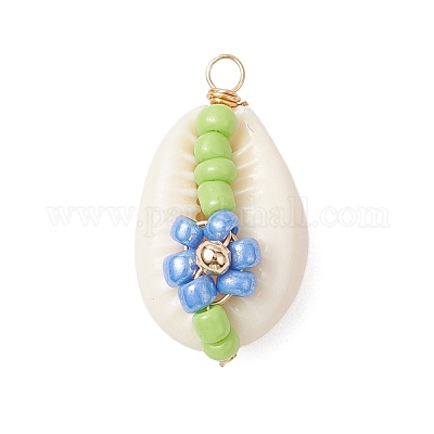 10 шт. подвески из натуральной ракушки каури 10 цветов PALLOY-MZ00321-1