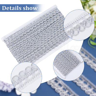 Кружевная лента из полиэстера в форме ракушки OCOR-WH0078-108B-1