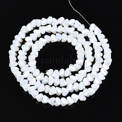 Гальванические непрозрачные стеклянные бусины GLAA-N022-4mm-03-1