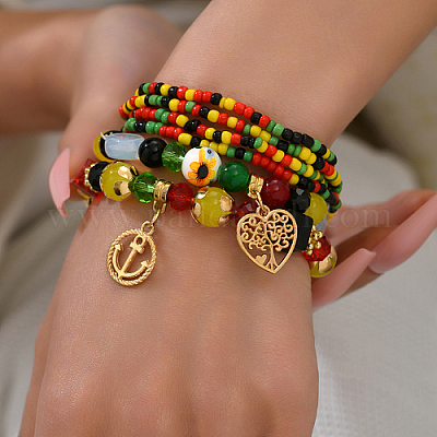 6шт 6 комплекта штабелируемых браслетов в стиле WS7366-1