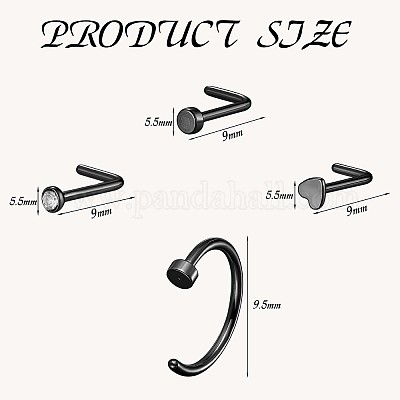 21шт 21 стильные прозрачные фианиты цветок и плоские круглые шпильки и кольца для носа в форме сердца JX527D-1