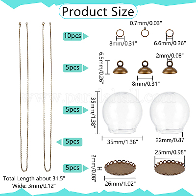 Набор для самостоятельного изготовления ожерелья с подвеской в виде бутылки желаний DIY-NB0009-22-1