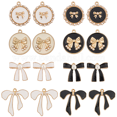32 шт. 8 стиля подвески из сплава и эмали в виде банта ENAM-SC0006-71-1
