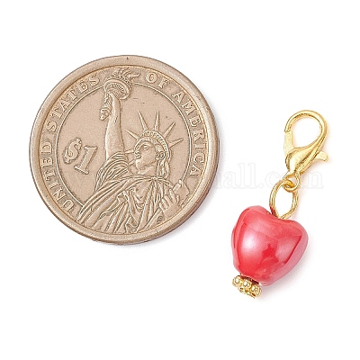 Подвесные украшения из перламутрового фарфора ручной работы HJEW-JM03942-01-1