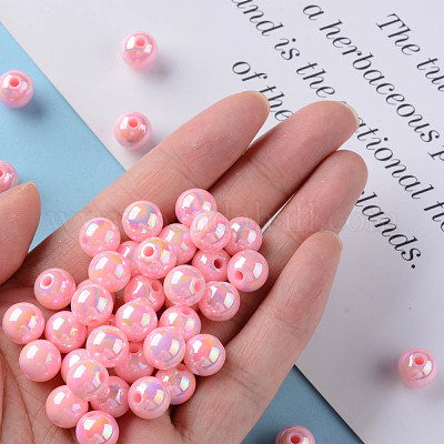 Непрозрачные акриловые бусины MACR-S370-D10mm-A01-1