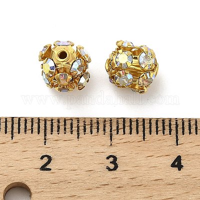 7 мм латунные бусины из хрусталя ab со стразами KK-S519-01B-01G-1