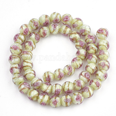 Бусины ручной работы бусины золотого песка LAMP-T006-10I-1