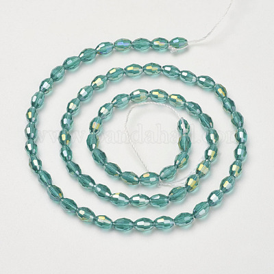 Стеклянные бусины с гальваническим покрытием  GC885Y-2-1