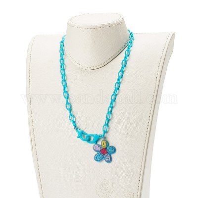 Ожерелья подвески из прозрачного акрила NJEW-JN03521-04-1