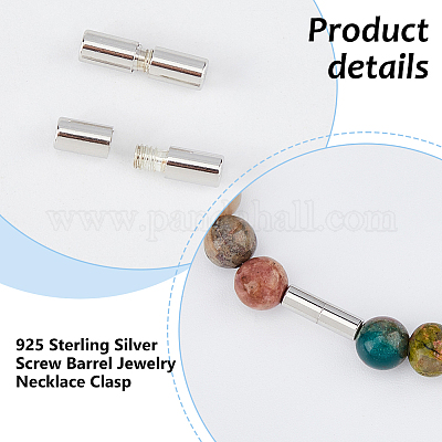 2 шт. 925 винтовые застежки из стерлингового серебра STER-DC0001-73-1