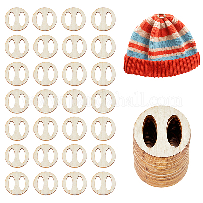 4 набор деревянных пуговиц с 1 отверстиями WOOD-DC0001-37-1