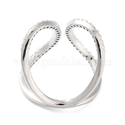 Реечное покрытие латунь микро паве кубический цирконий регулируемые кольца RJEW-D025-16P-1