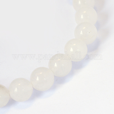 Натуральный белый нефрит круглый шарик нити G-E334-8mm-13-1