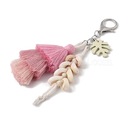 Подвесные украшения ручной работы из нейлоновых ниток в технике макраме HJEW-P019-11P-02-1