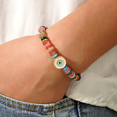 Браслеты в стиле бохо с натуральным желтым агатом UV9826-1