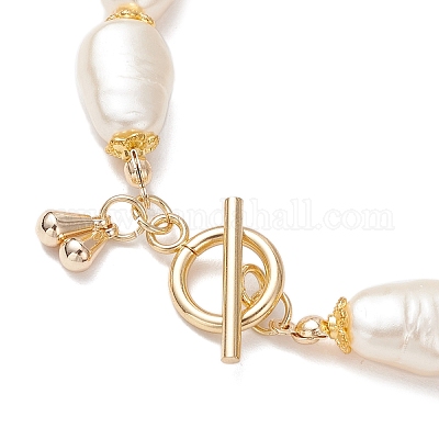 Браслеты из акриловых бусин с имитацией драгоценных камней и искусственного жемчуга ABS для женщин BJEW-JB12157-02-1