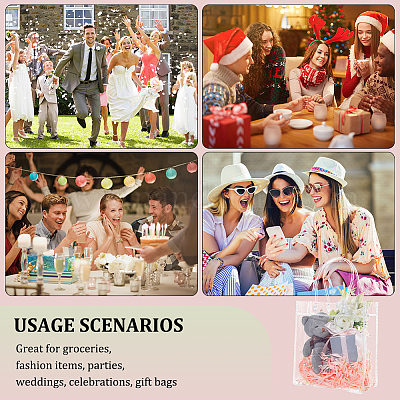 Прямоугольные прозрачные сумки из ПВХ с ручкой на День святого Валентина ABAG-WH0038-38-1