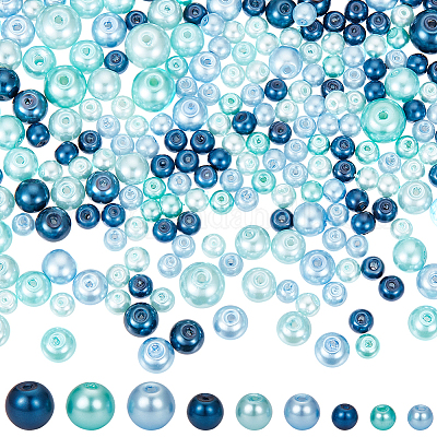 700 шт. 3 вида стеклянных перламутровых бусин HY-BBC0001-01A-1