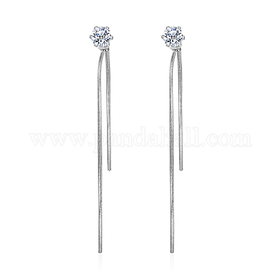 Элегантные плоские круглые серьги-гвоздики из нержавеющей стали с кисточками BX2341-1-1