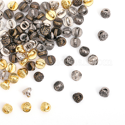 120 шт. 4-цветные мини-кнопки из сплава на ножке FIND-CA0007-48-1