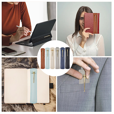 12 шт. двухцветный держатель для ручек из искусственной кожи ABAG-CP0001-15A-1