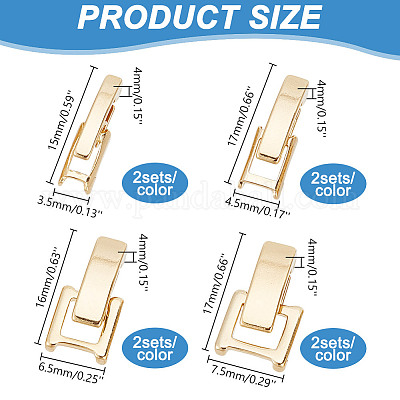 16 шт. 8 стиля экологически чистых латунных застежек для часового ремешка KK-AR0003-51-1