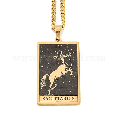 Ожерелья с подвесками Таро из нержавеющей стали 304 NJEW-A026-01G-09-1