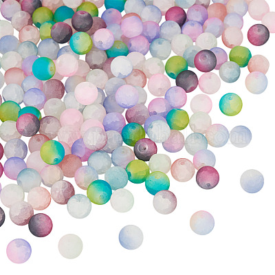 200шт 10 цвета треск стеклянные бусины нити GLAA-TA0003-31B-1