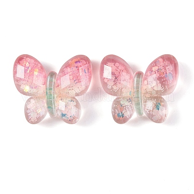 Прозрачные кабошоны бабочки из эпоксидной смолы CRES-M034-02E-1