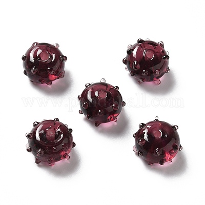 Ручной работы ухабистым Шарики Lampwork LAMP-E023-06C-1