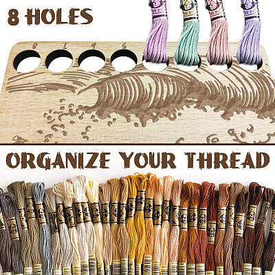 8-позиционные деревянные лотки для хранения ниток для вышивания TOOL-WH0056-016-1