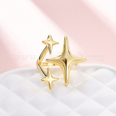 Латунные регулируемые манжеты для женщин RJEW-U053-06G-1