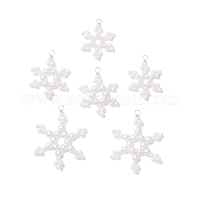 6 шт. 3 подвески в виде стеклянных снежинок PALLOY-JF03950-03-1