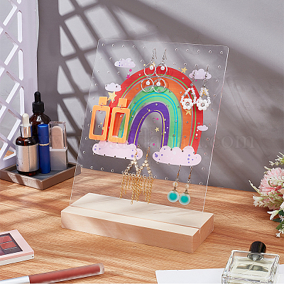 Прозрачные акриловые подставки для сережек с наклоном назад EDIS-WH0035-20B-03-1