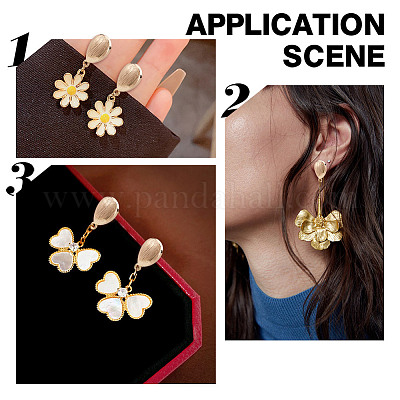 10 шт. каплевидная фурнитура для сережек-гвоздиков из латуни KK-AR0004-05-1