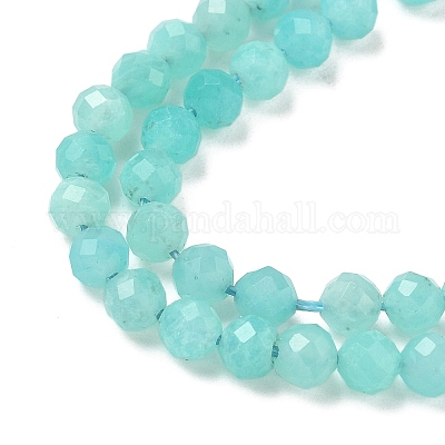 Природных амазонит бисер нитей G-E411-43-4mm-01-1