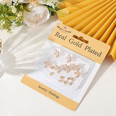 5 пара сережек-гвоздиков с микропаве из латуни и кубическим цирконием KK-BBC0020-85-1