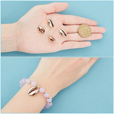 Бусины из ракушек с гальваническим покрытием BSHE-O017-13KCG-1