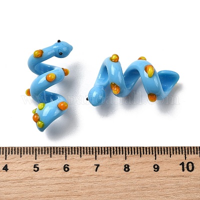 Эмалевые бусины ручной работы в технике лэмпворк LAMP-K039-35I-1