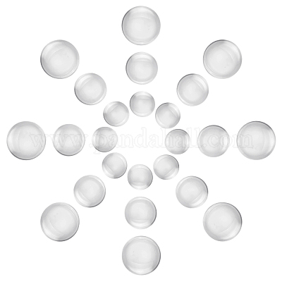 150шт 3 стиля прозрачных стеклянных кабошонов GGLA-SZ0001-43-1