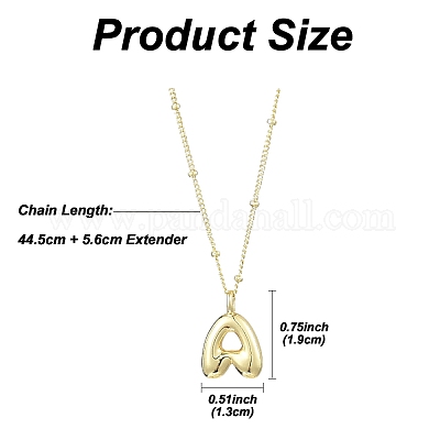 1 шт. латунные подвески в виде буквицы NJEW-YW0001-24A-1