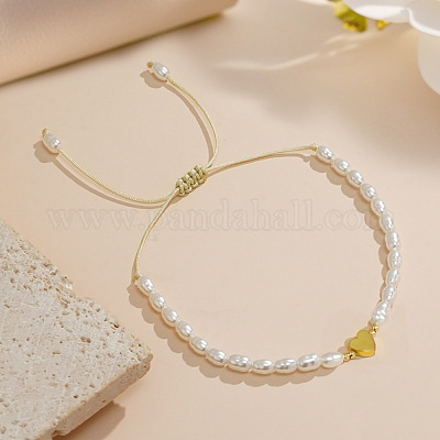 Богемные браслеты из искусственного жемчуга с бусинами для женщин. с немагнитным гематитовым сердечком RI6613-1